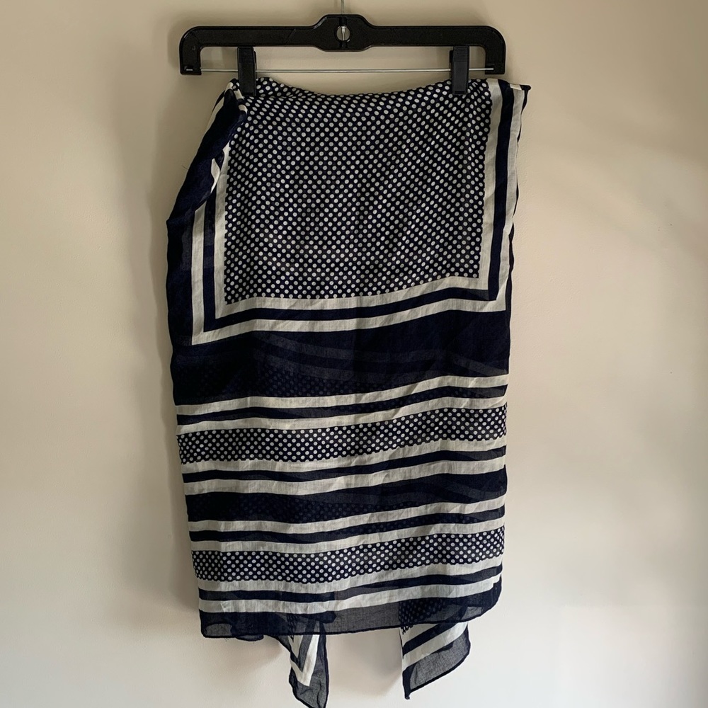 J Crew blue & white scarf